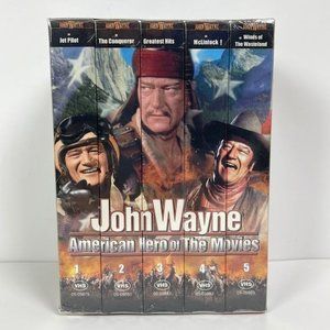NEW John Wayne 5 VHS Movies Western n Military Classics sealed greatest hits
